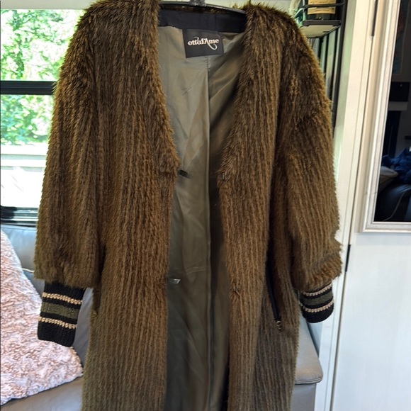 NWOT OTTOD AME green Teddy Jacket with Soft Texture and Relaxed Fit - Picture 13 of 15